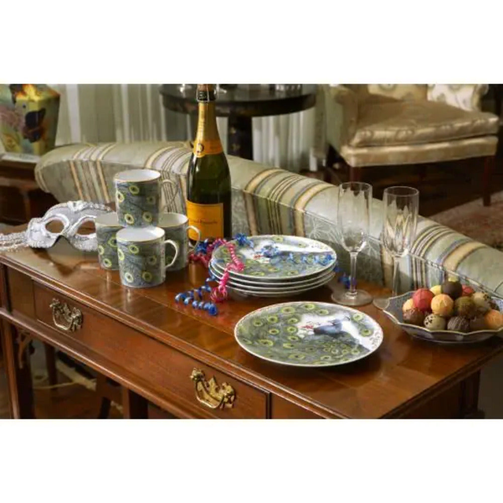 Peacock Dessert Plate by Mottahedeh Additional Image -2