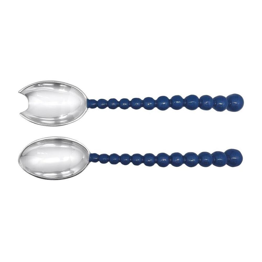 Pearled Aqua Large Salad Servers by Mariposa 1