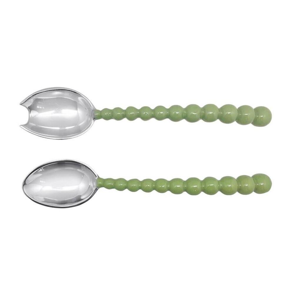 Pearled Aqua Large Salad Servers by Mariposa 2