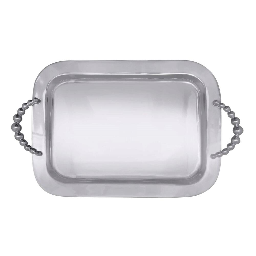 Pearled Rectangular Handled Tray by Mariposa