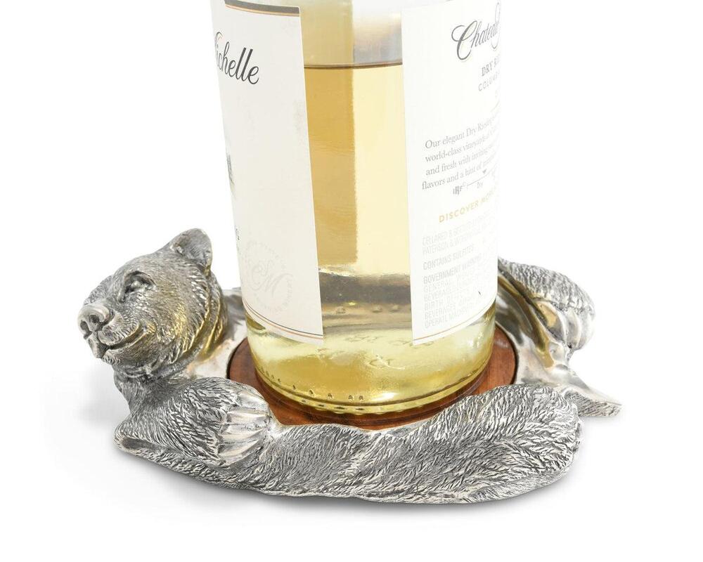 Pewter Bear Rug Wine Coaster by Vagabond House 1