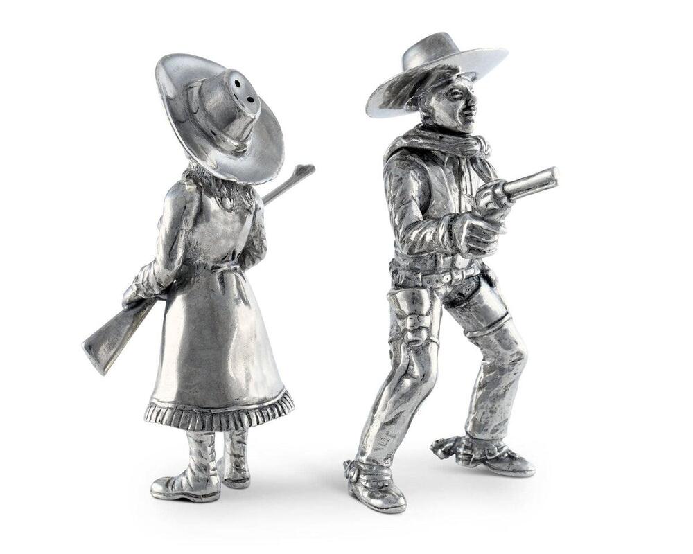 Pewter Cowpoke Couple Salt & Pepper Set by Vagabond House 5
