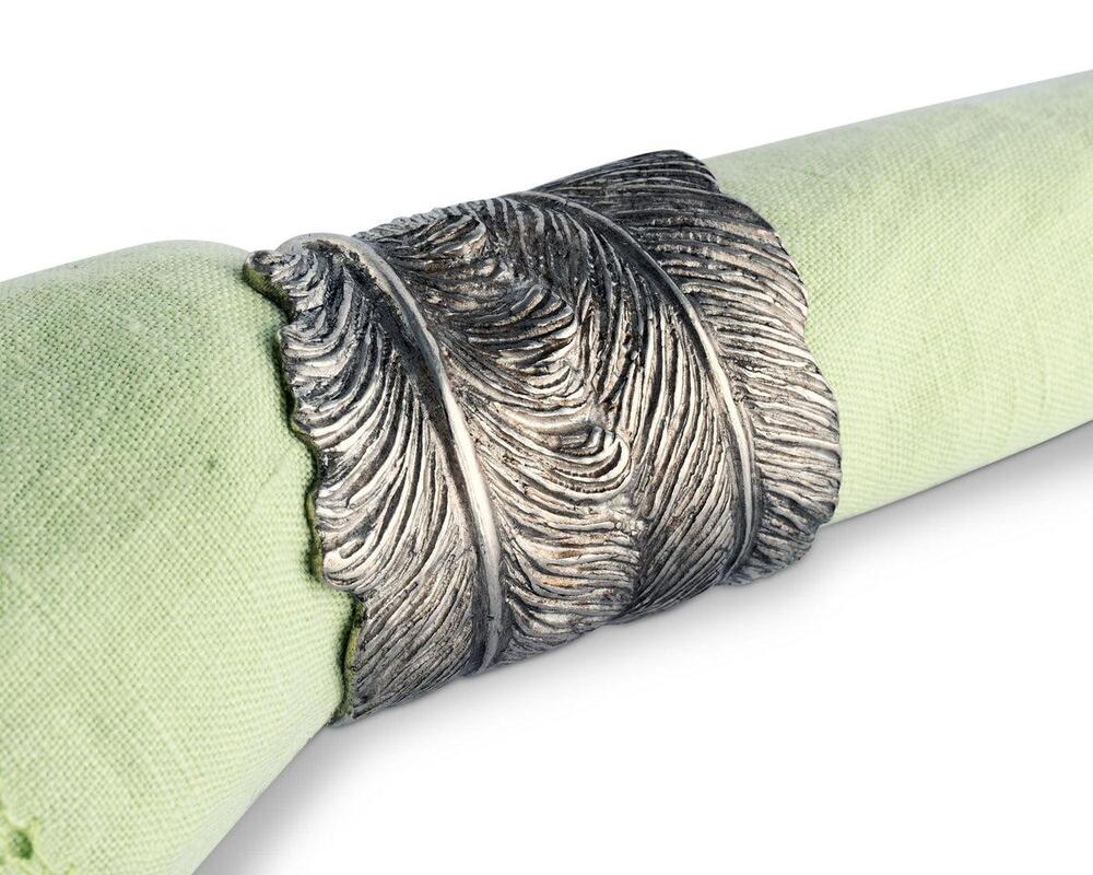 Pewter Feather Napkin Ring by Vagabond House 1
