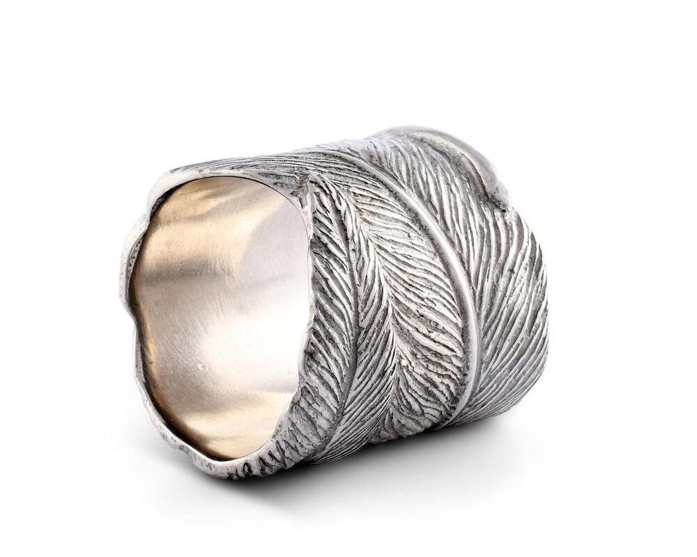 Pewter Feather Napkin Ring by Vagabond House 2