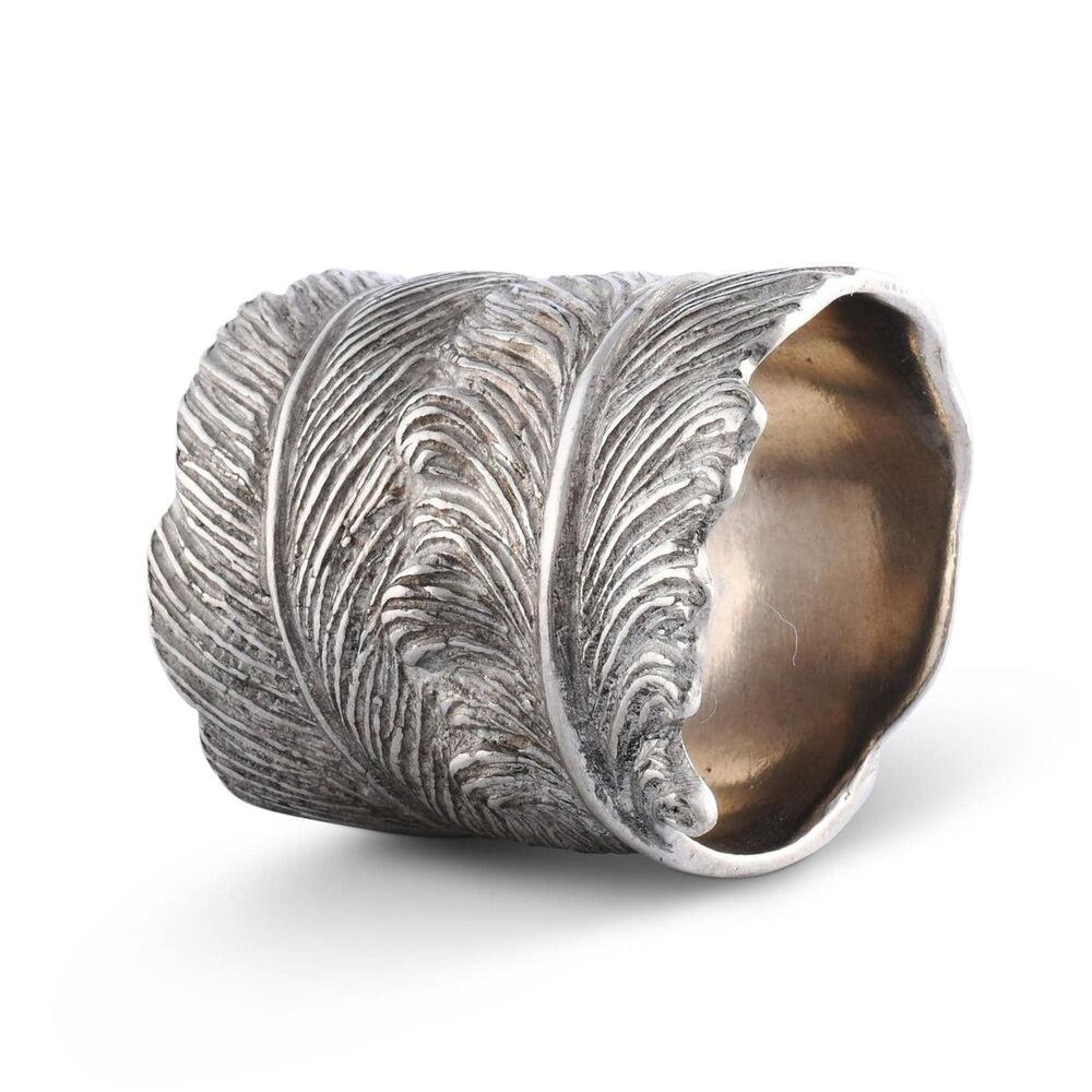 Pewter Feather Napkin Ring by Vagabond House