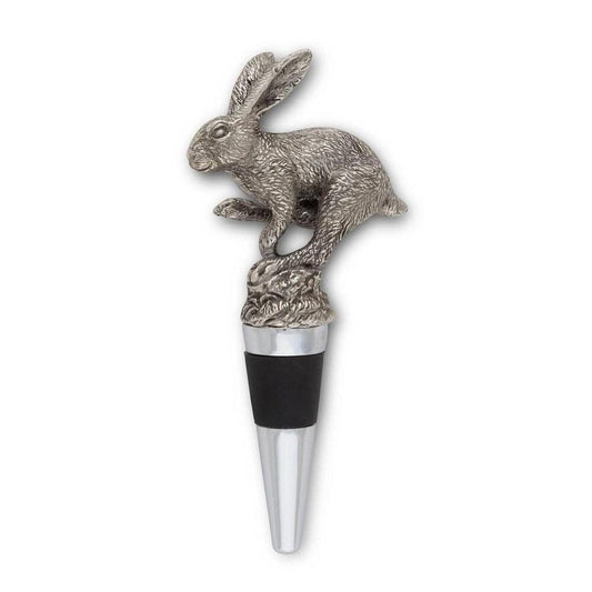 Pewter Jumping Hare Bottle Stopper by Vagabond House