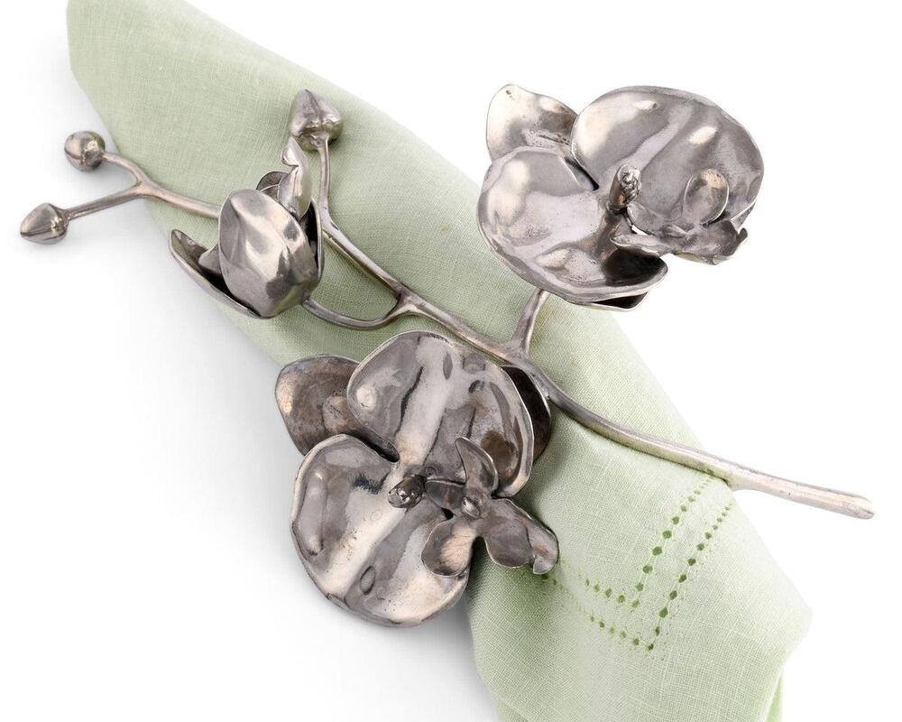Pewter Orchid Napkin Ring by Vagabond House 1