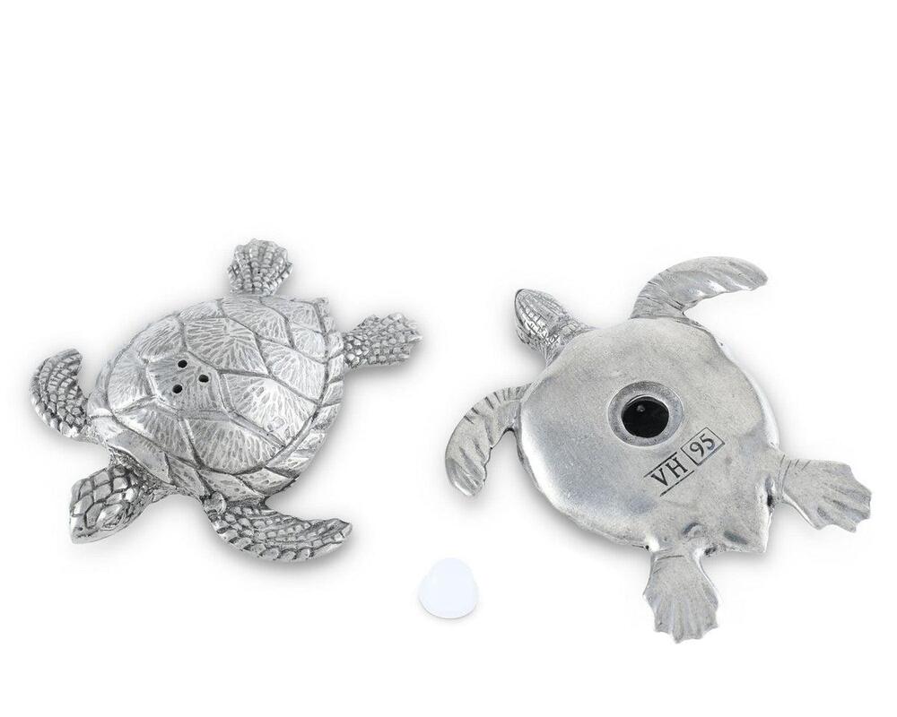 Pewter Sea Turtles Salt & Pepper Set by Vagabond House 3