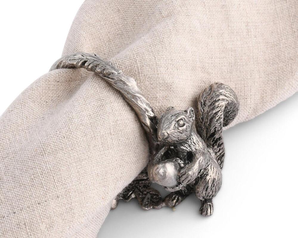 Pewter Squirrel Branch Napkin Ring by Vagabond House 1
