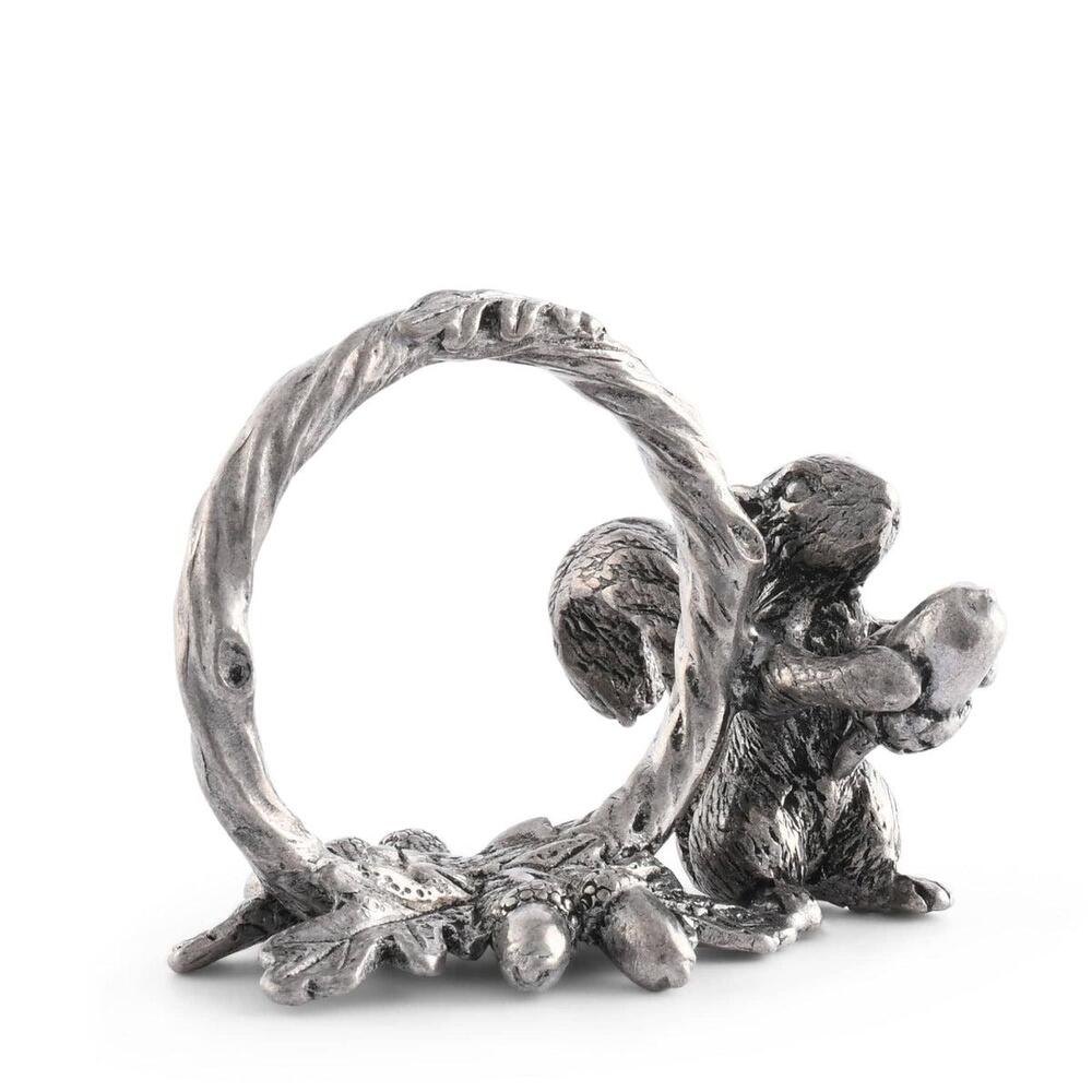 Pewter Squirrel Branch Napkin Ring by Vagabond House
