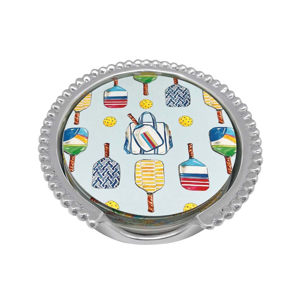 Pickleball Served All Day Beaded Coaster Set by Mariposa Additional Image 1