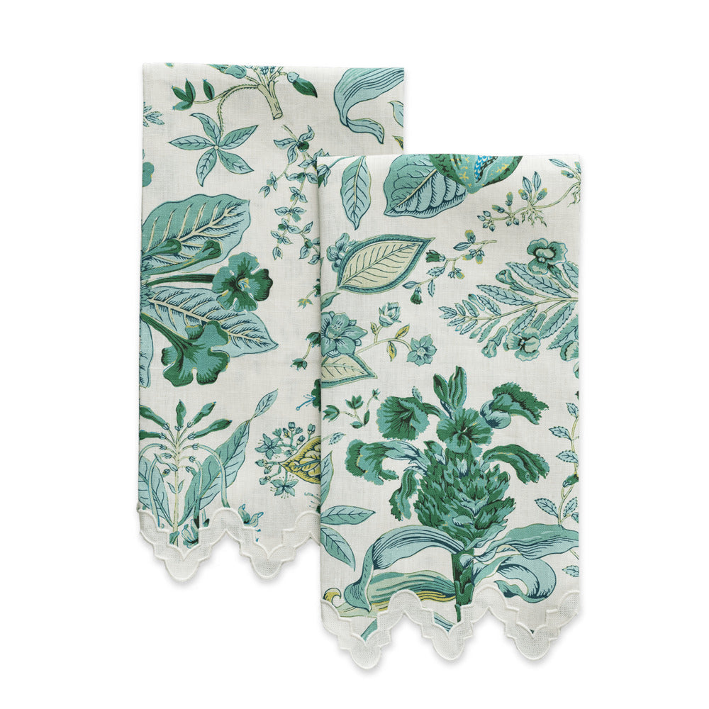 Pomegranate Guest Towels - Emerald (Set of 2)