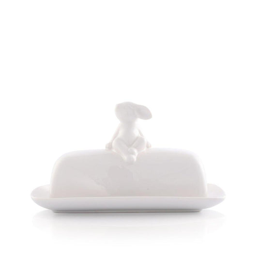 Porcelain Sitting Bunny Butter Dish by Arthur Court Designs