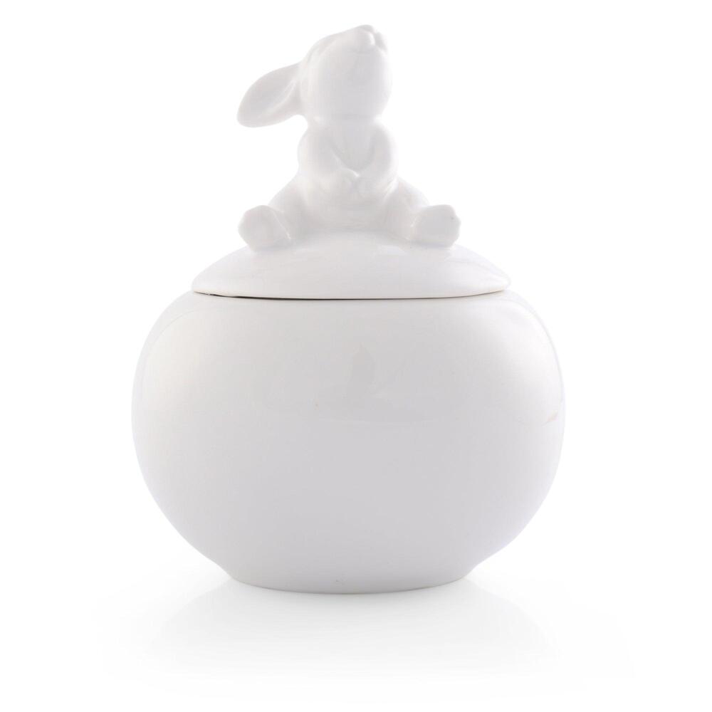 Porcelain Sitting Bunny Sugar Bowl by Arthur Court Designs