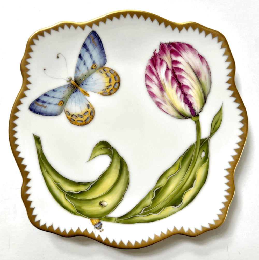 PTC13 - Pink Tulip Bread & Butter/Appetizer Plate by Anna Weatherley