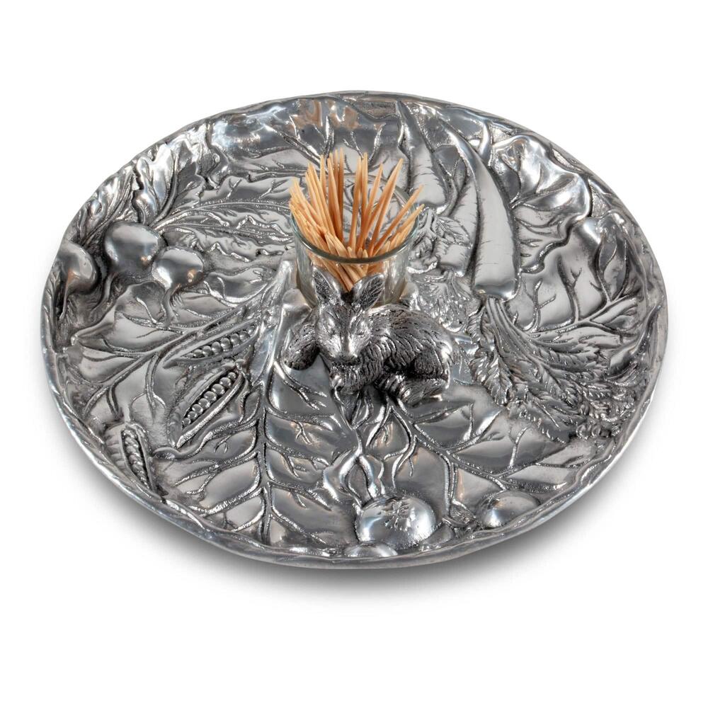 Rabbit Garden Tidbit Tray by Arthur Court Designs 3