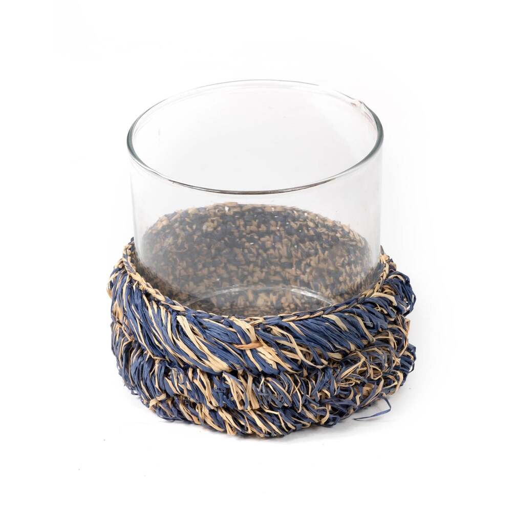 Raffia Glass Cylinder by Ngala Trading Company