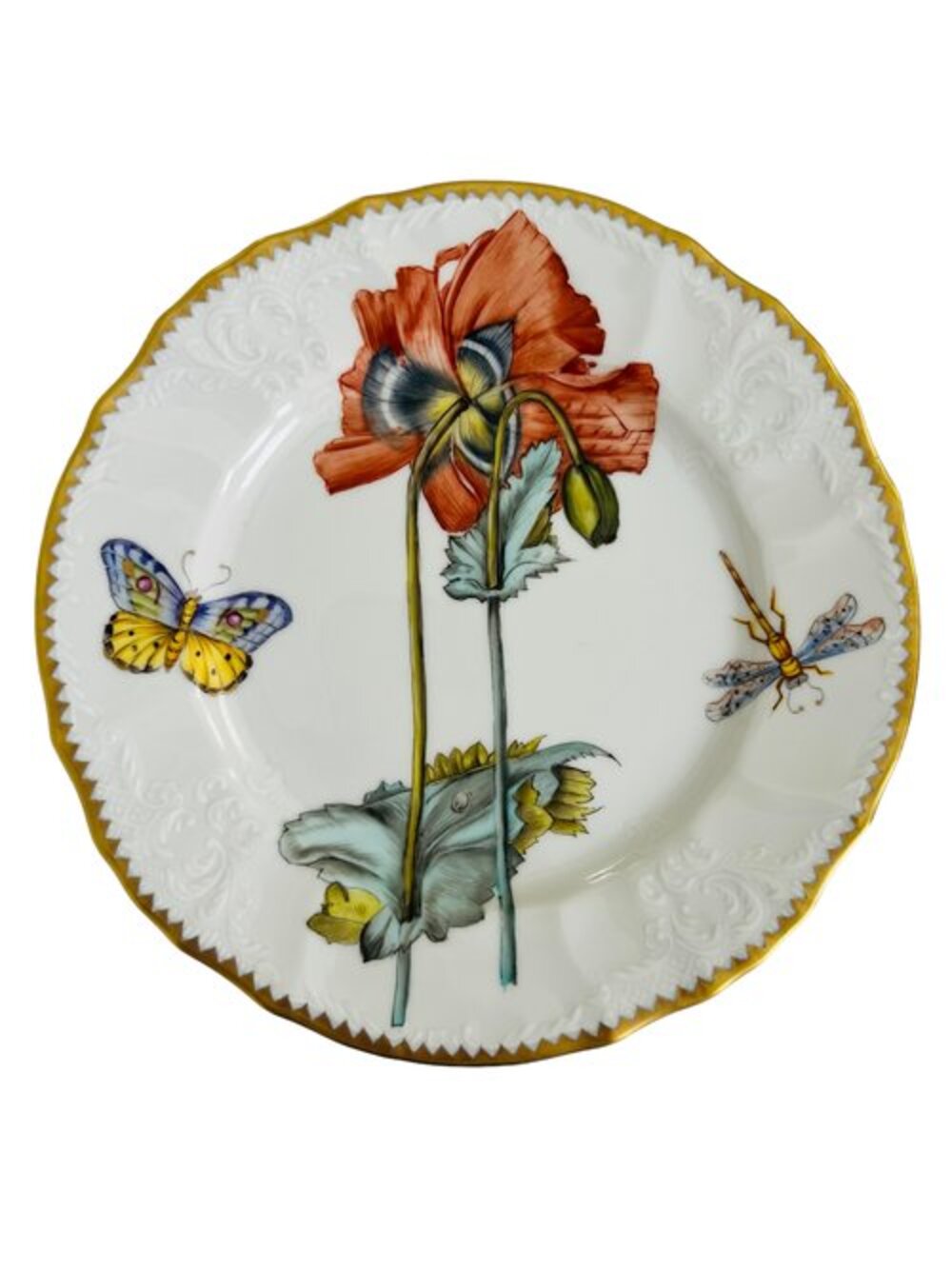RFSP1 - Red Flower Salad/Dessert Plate by Anna Weatherley