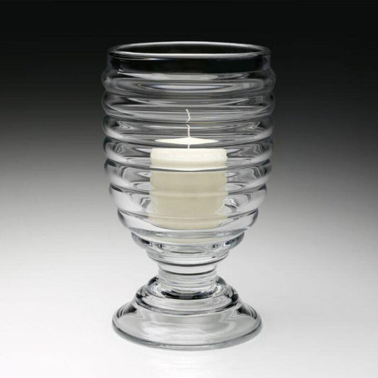 Ripples 11.25" / 28.5cm Footed Hurricane with Candle by William Yeoward 1