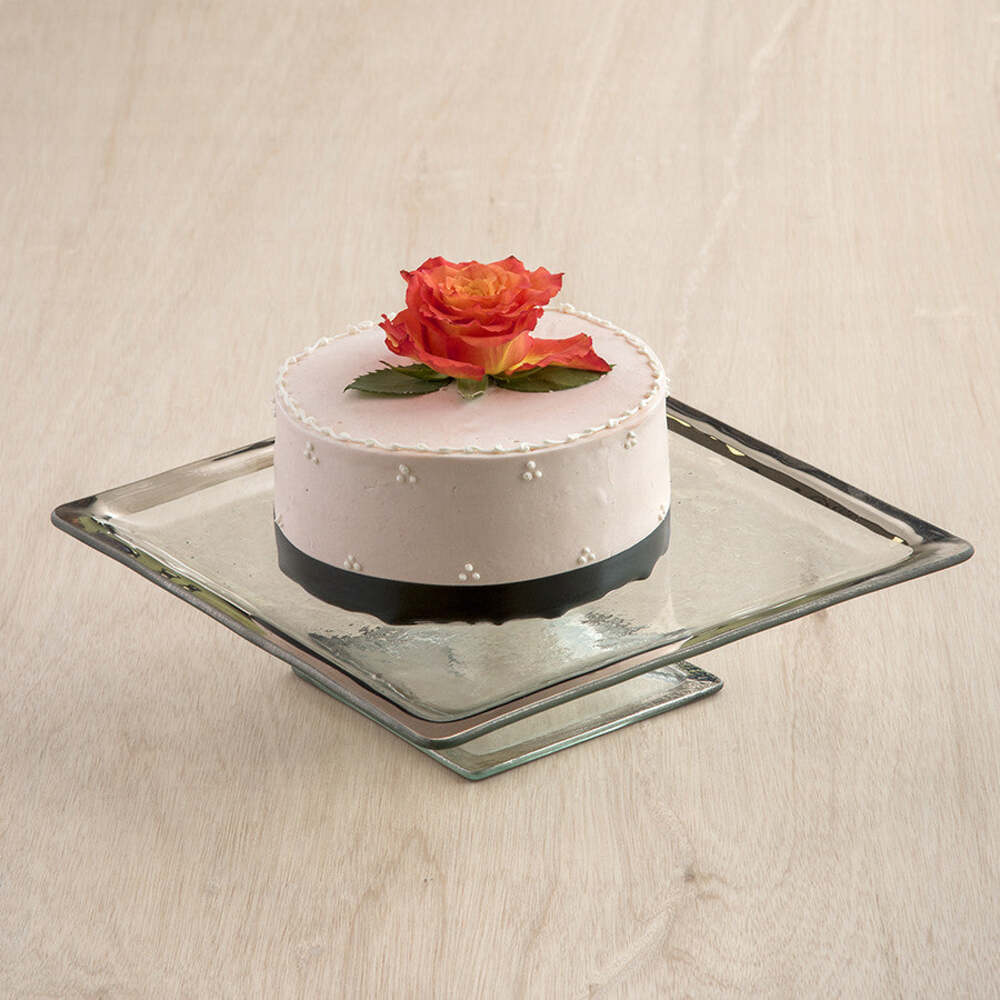 Roman 12.5" x 12.5" Antique Square Cake Plate by Annieglass Additional Image -4