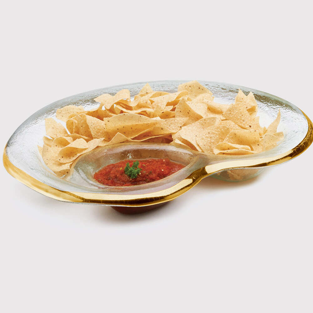 Roman Antique Chip and Dip Bowl by Annieglass