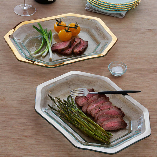 Roman Antique Small Steak Platter Tray by Annieglass Additional Image -1