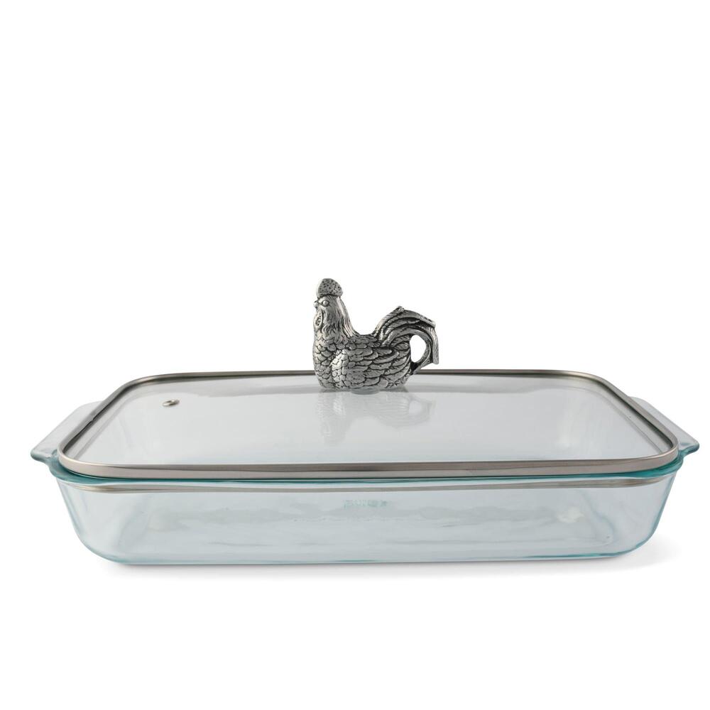Rooster Lid with Pyrex 3 Quart Baking Dish by Arthur Court Designs 2