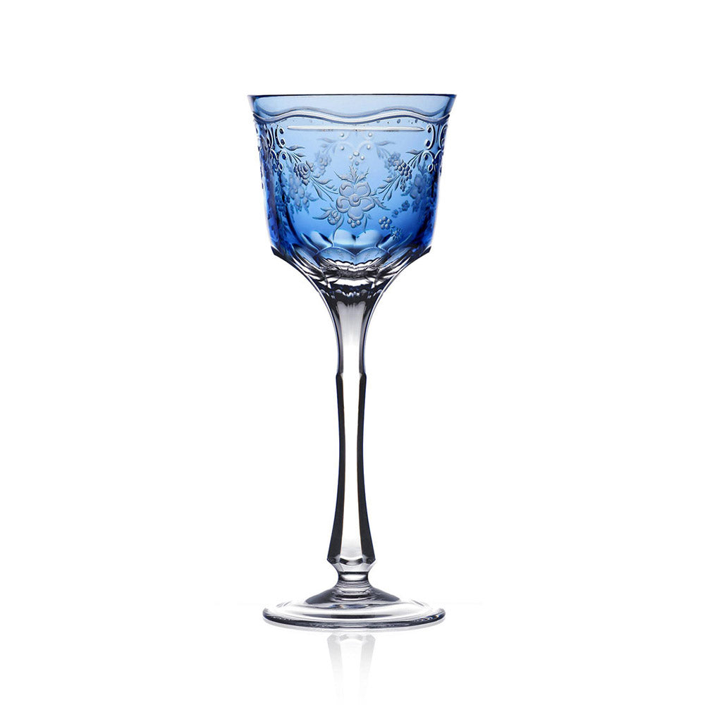 Royal Antoinette Sky Blue Wine Hock by Varga Crystal
