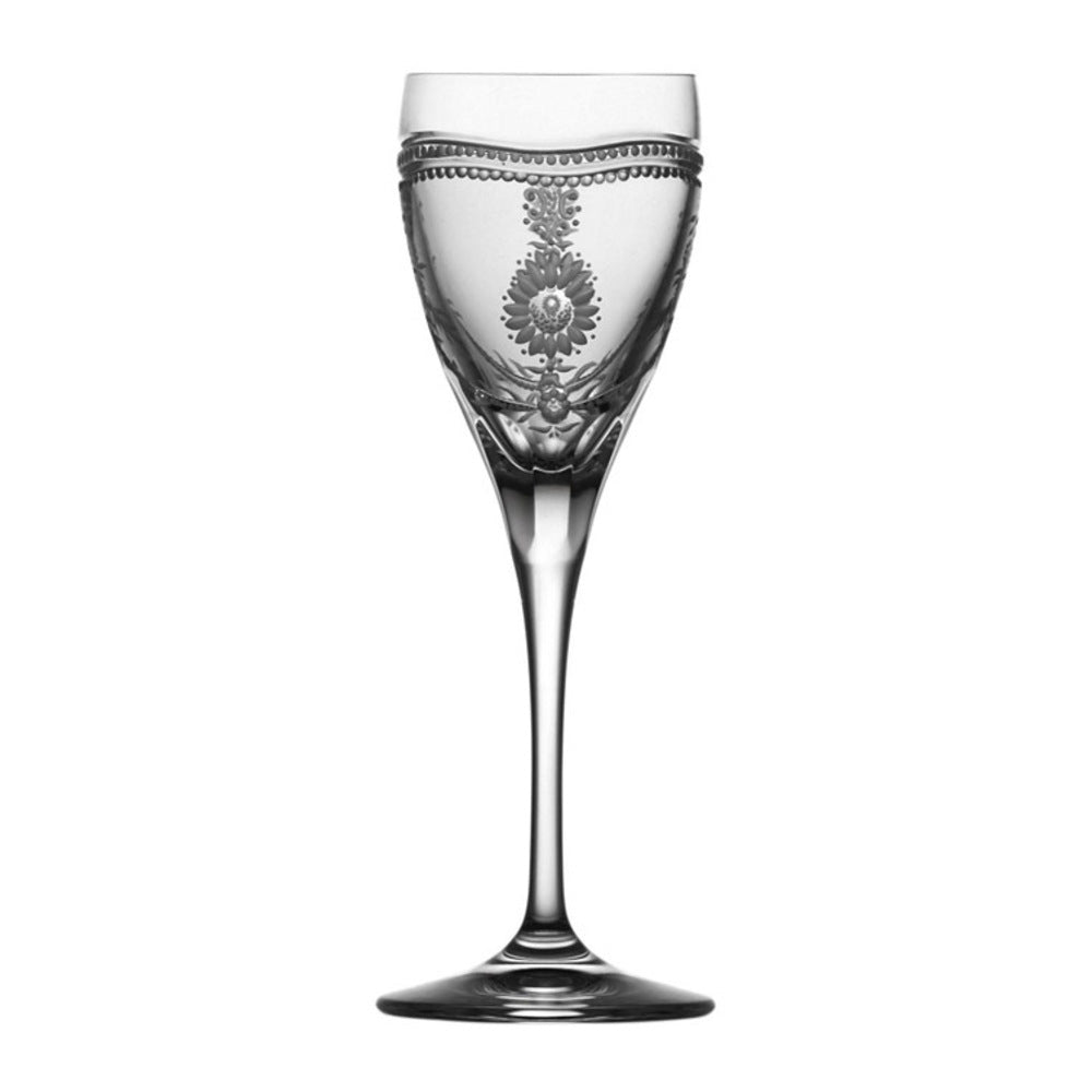 Royal Scroll Clear Cordial Glass by Varga Crystal
