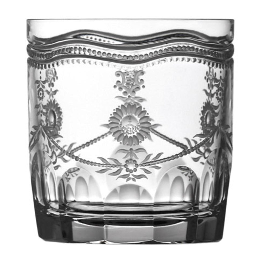 Royal Scroll Clear Double Old Fashioned Glass by Varga Crystal