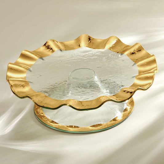 Ruffle 14.25" Pedestal Cake Plate by Annieglass Additional Image -1