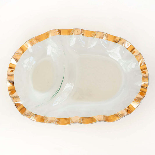 Ruffle Oval Chip & Dip by Annieglass Additional Image -1