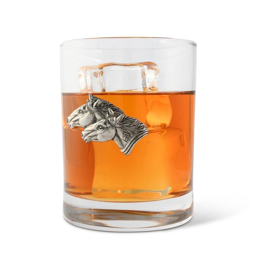 Running Horse Double Old Fashion Bar Glass by Vagabond House 1