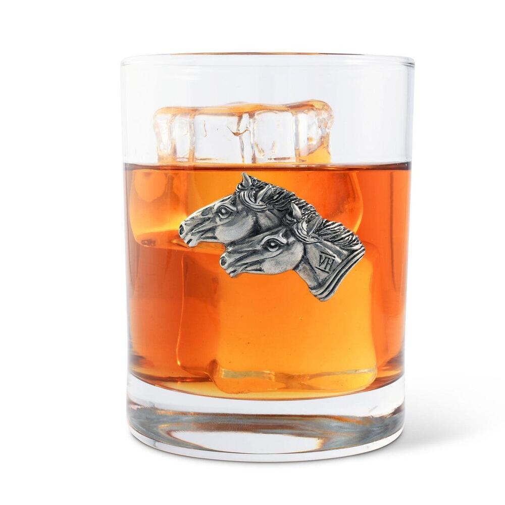 Running Horse Double Old Fashion Bar Glass by Vagabond House