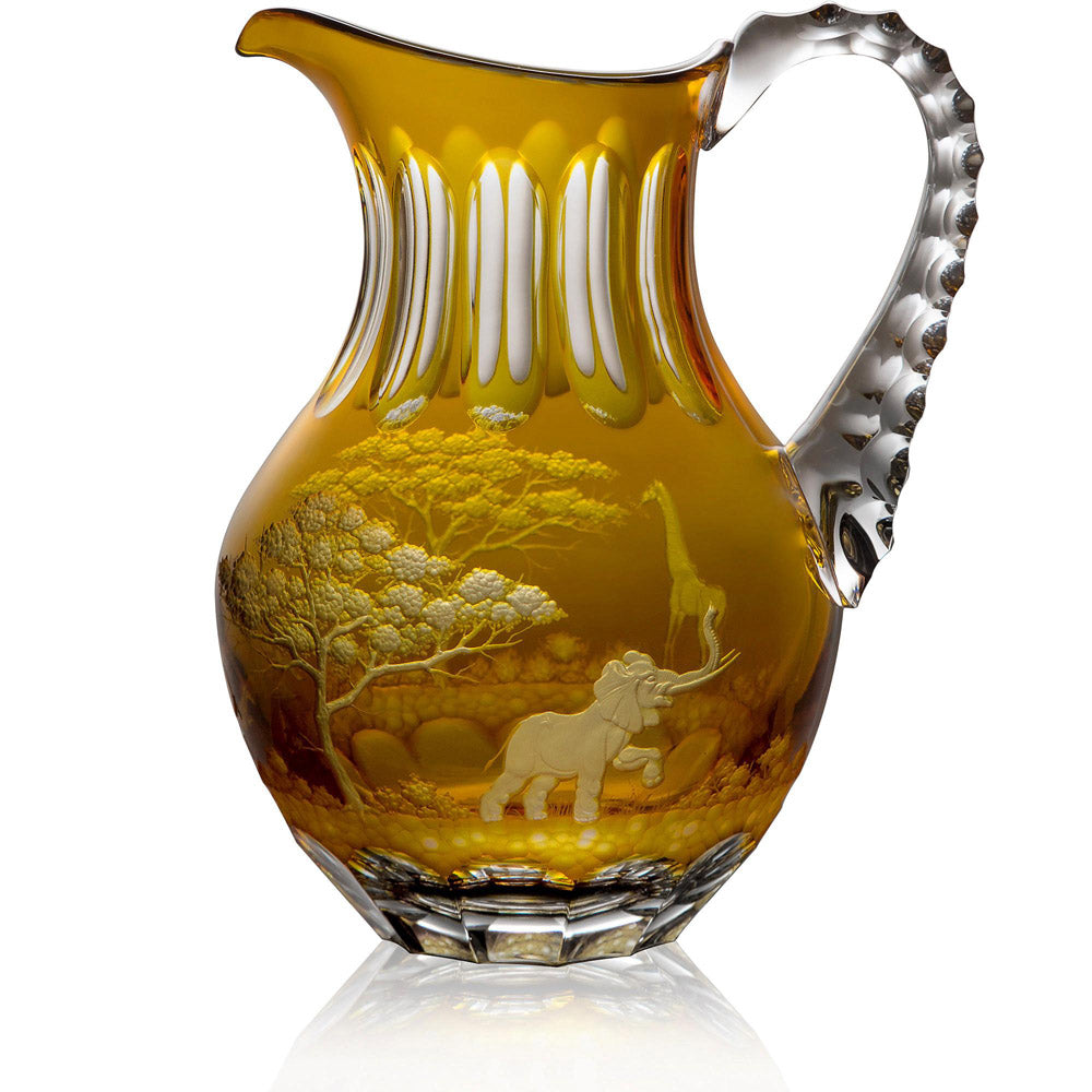 Safari Amber Water Pitcher 1,0 Liter by Varga Crystal