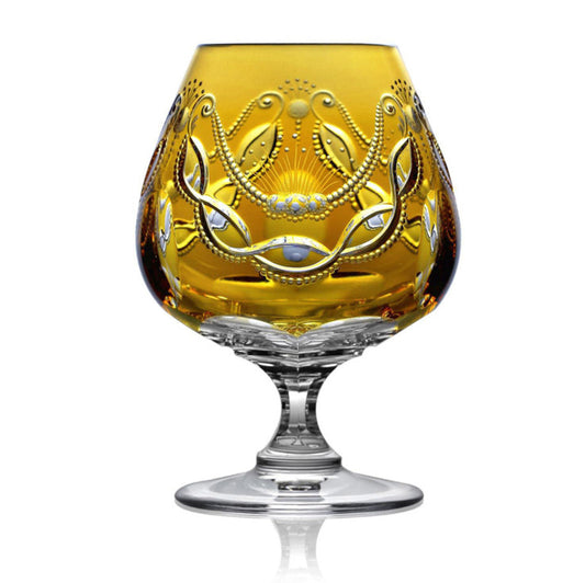 Saint Tropez Amber Brandy Glass by Varga Crystal