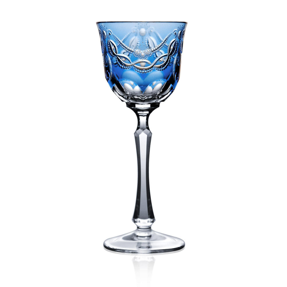 Saint Tropez Sky Blue Wine Hock by Varga Crystal
