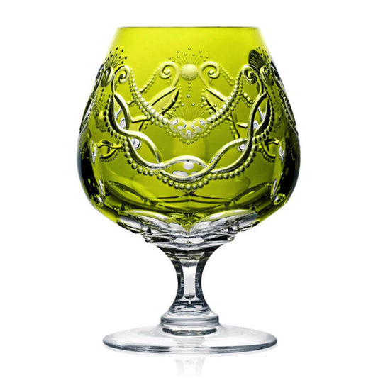 Saint Tropez Yellow-Green Brandy Glass by Varga Crystal