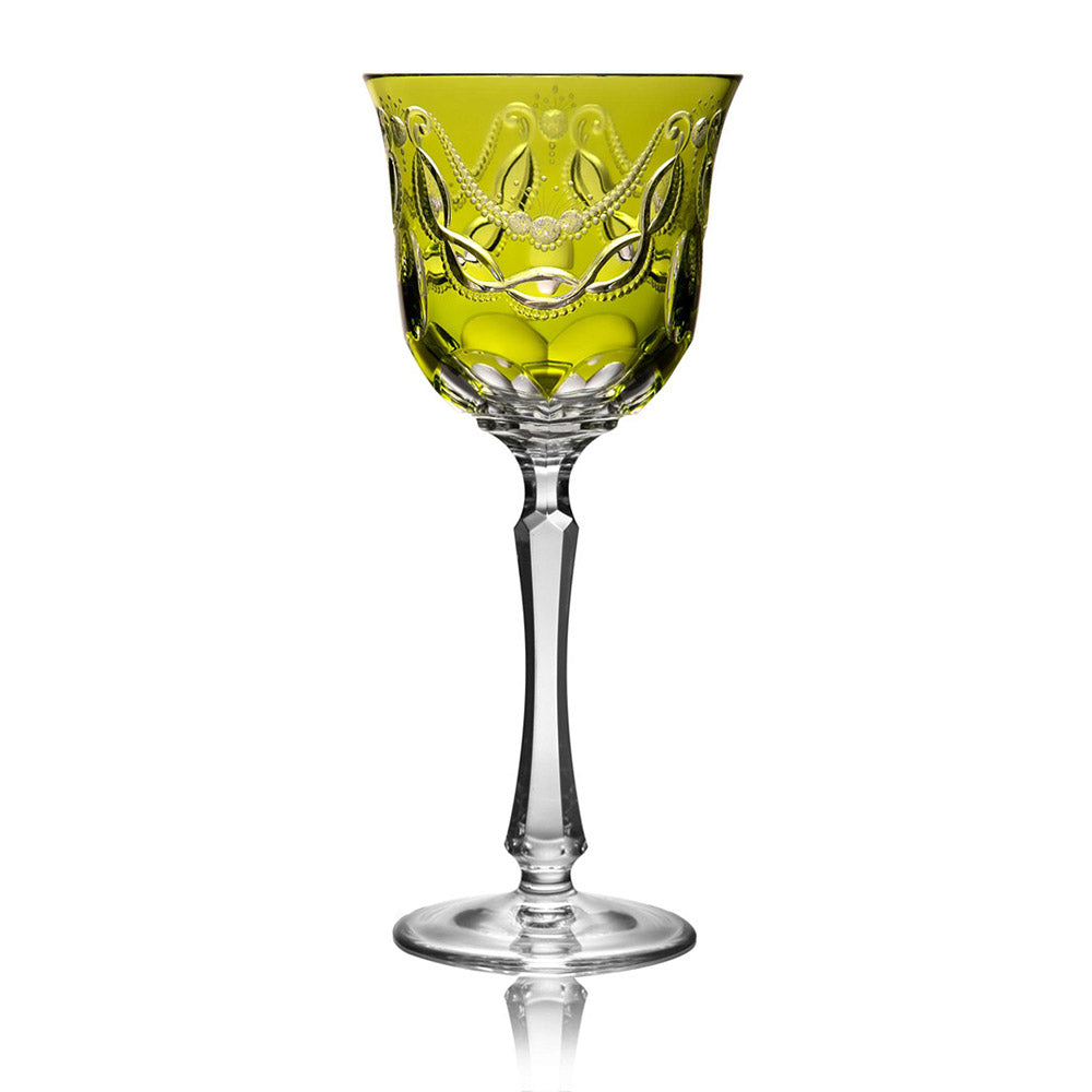 Saint Tropez Yellow-Green Water Glass by Varga Crystal