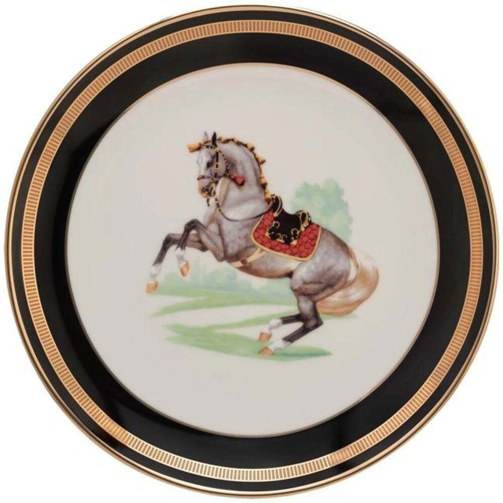 Salad Plate Imperial Horse Rearing Gray by Julie Wear