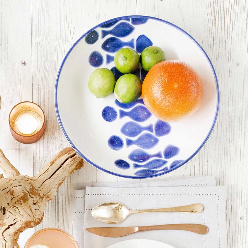 Santorini Fish Medium Serving Bowl by VIETRI by Additional Image -2