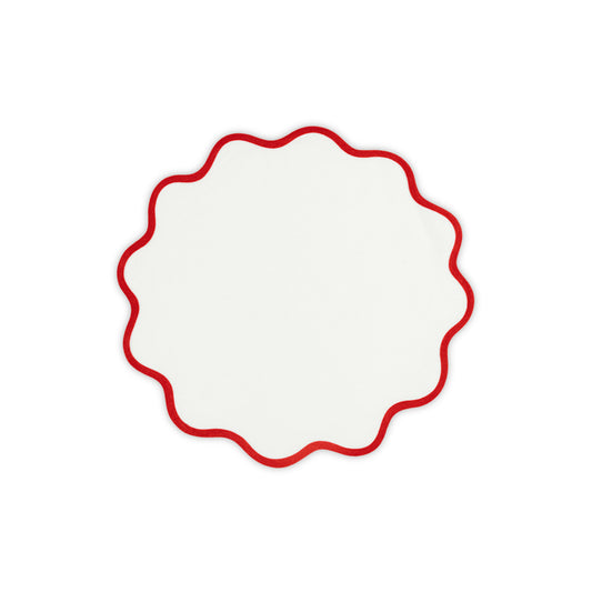 Scallop Edge Placemat set of 4 Scarlet Circle