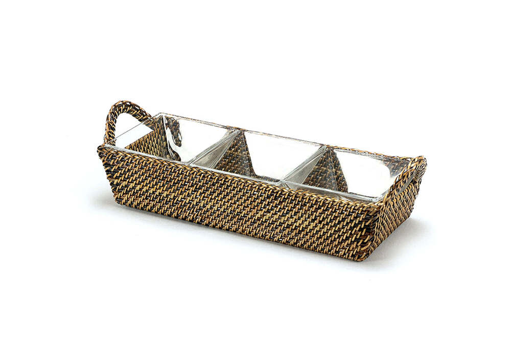 Sectional Server, 3 Sections, Includes 3 Glass Dishes by Calaisio