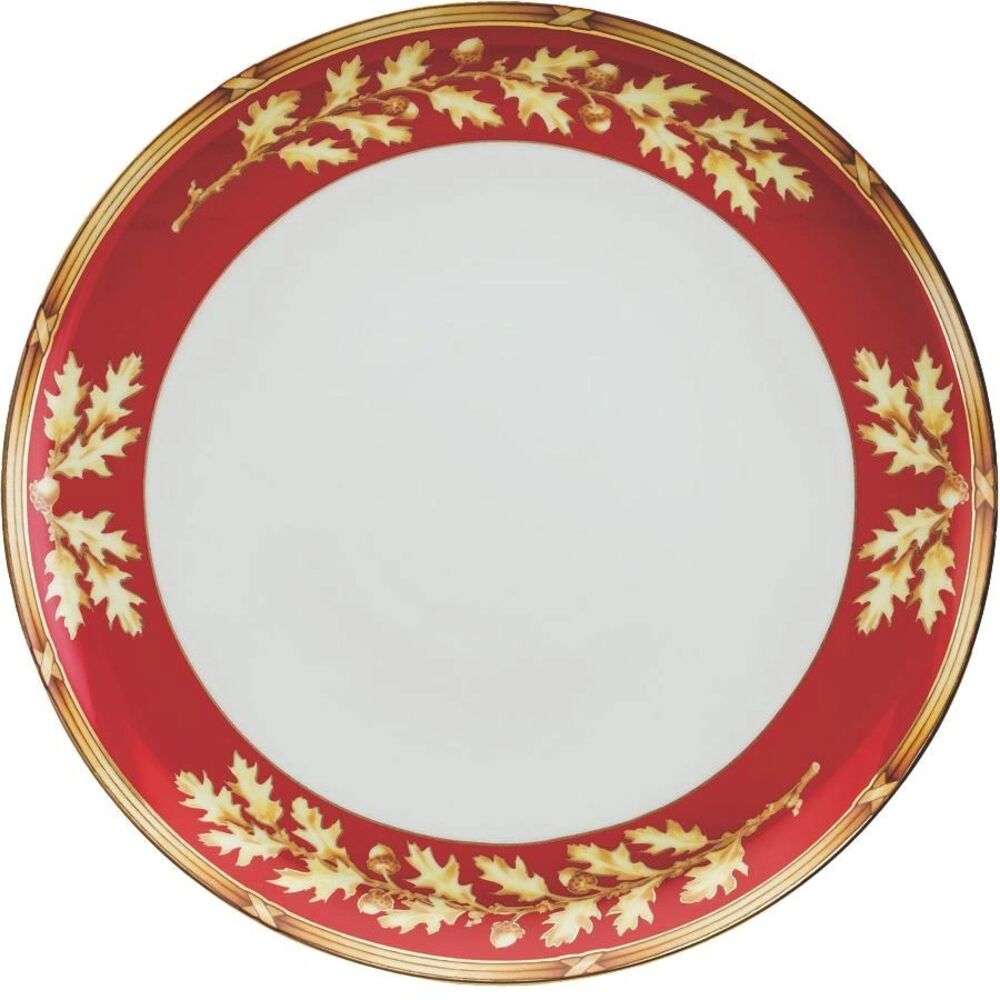 Serve Plate Gold Oak Red by Julie Wear