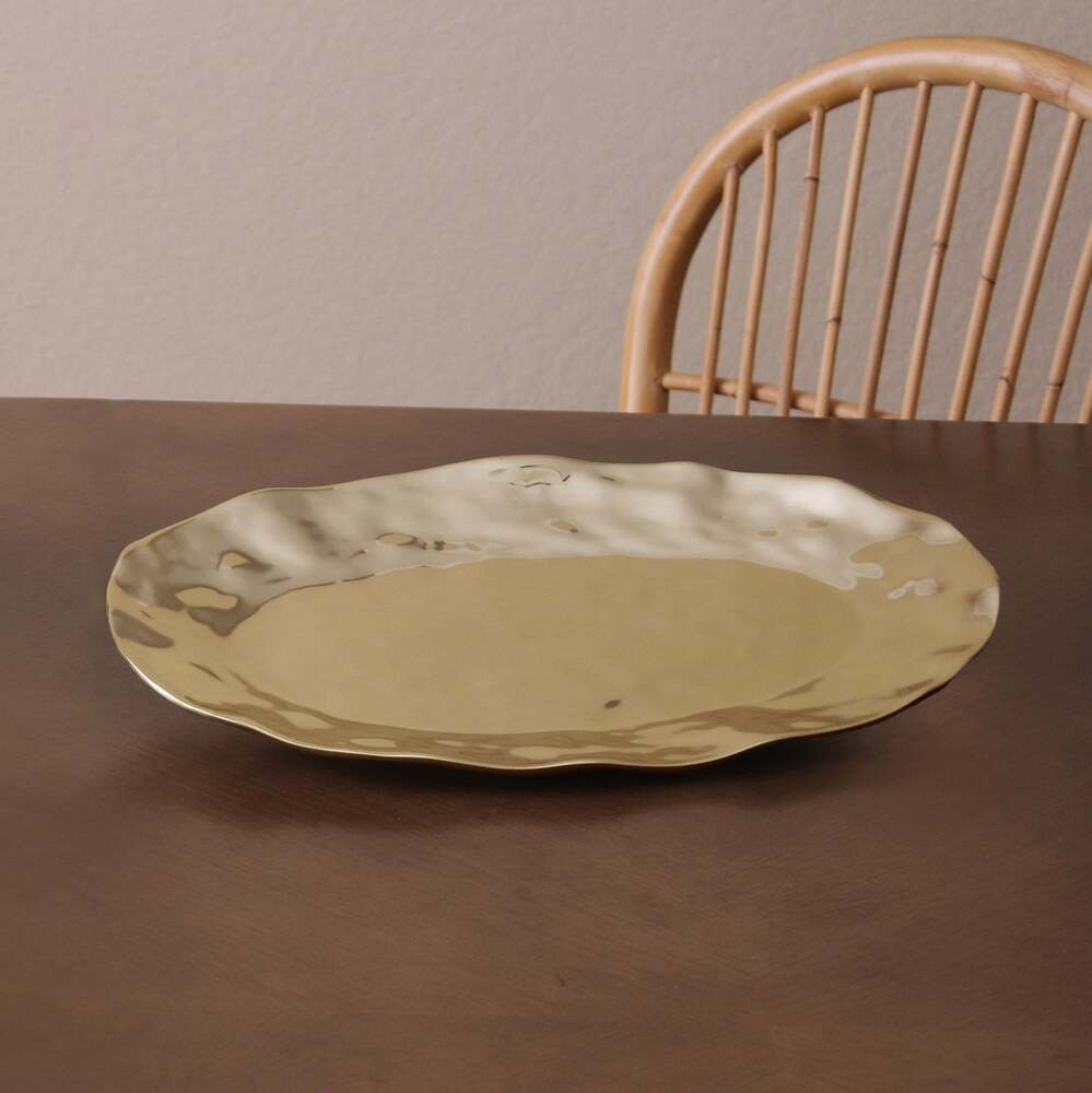 Sierra Modern Brooklyn Medium Oval Platter - Shiny Gold by Beatriz Ball