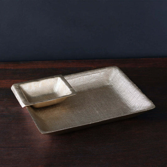 Sierra Modern Fina Chip & Dip Bowl - Gold by Beatriz Ball