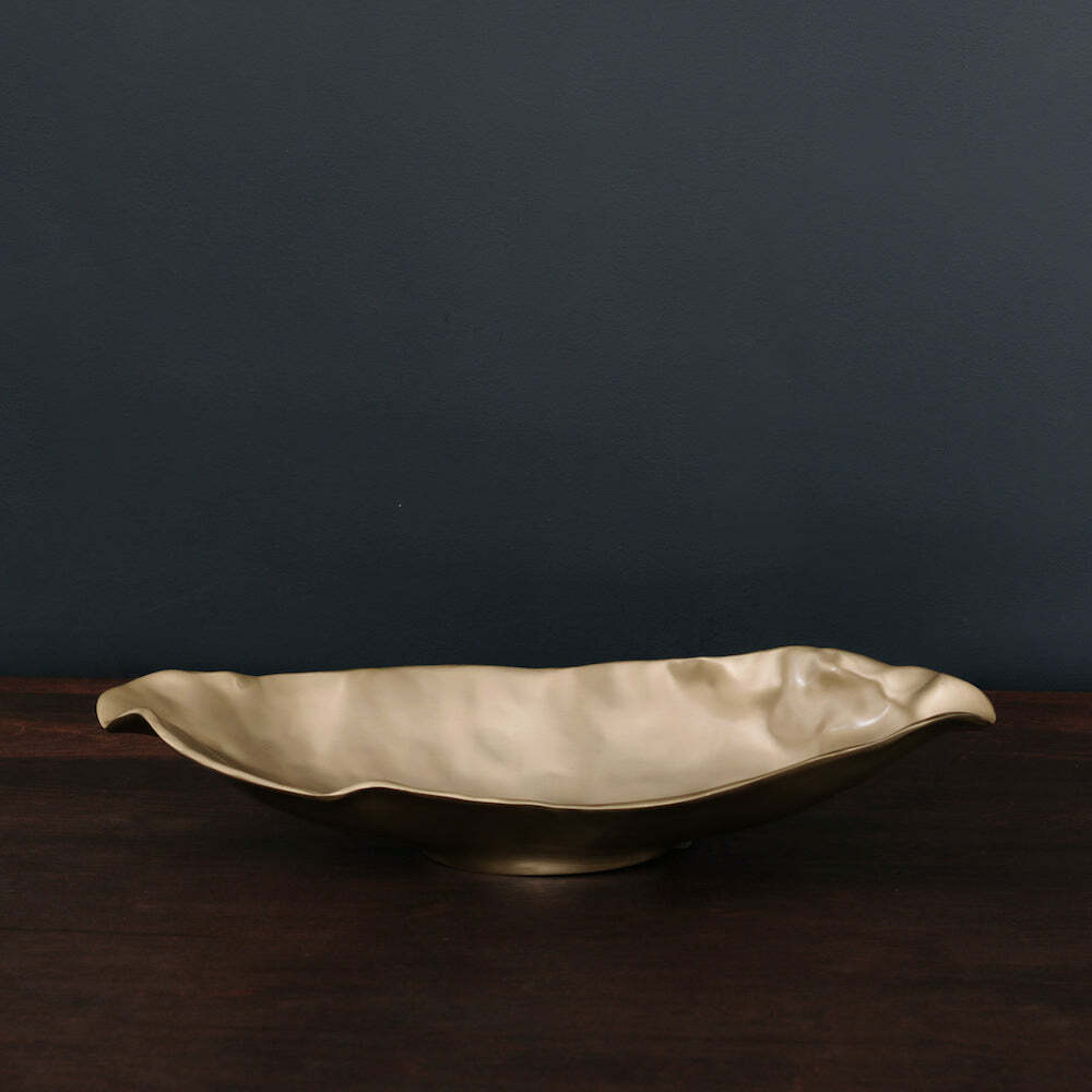 Sierra Modern Maia Medium Long Oval Bowl - Gold by Beatriz Ball
