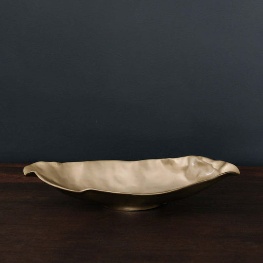 Sierra Modern Maia Medium Long Oval Bowl - Gold by Beatriz Ball