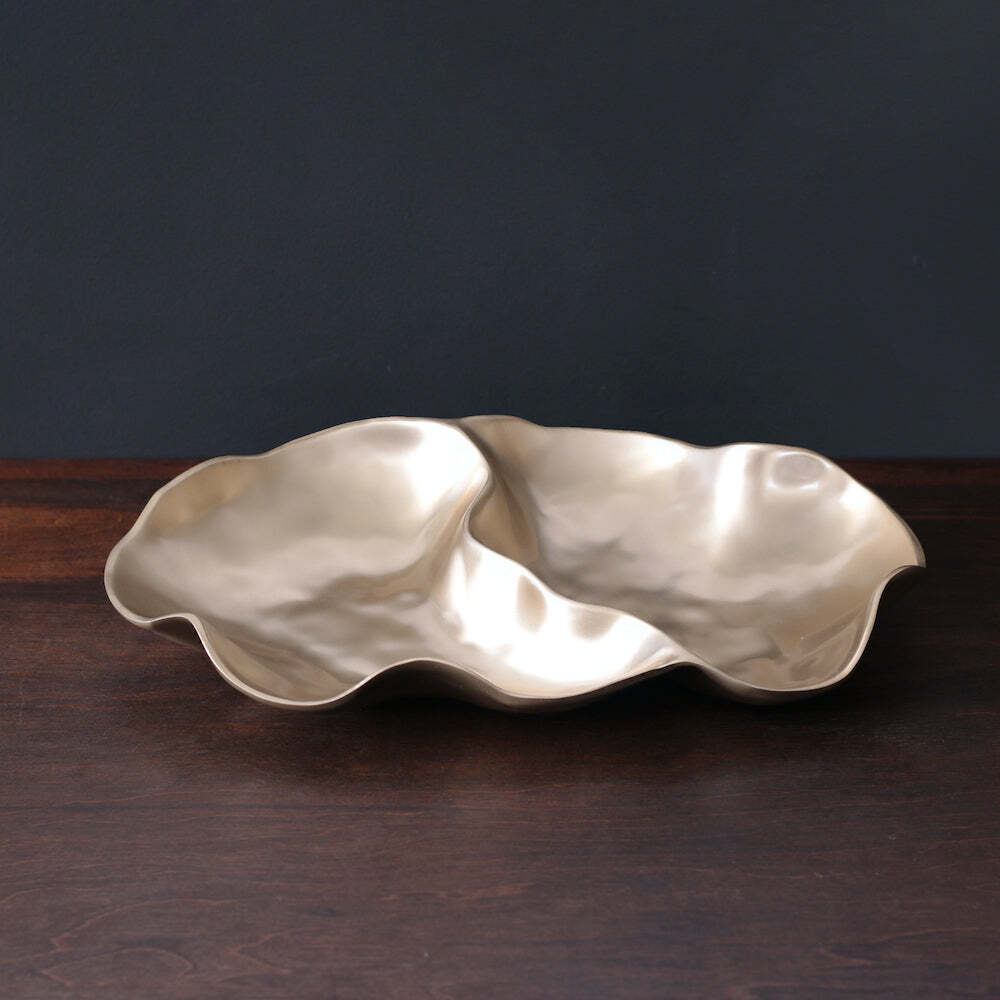 Sierra Modern Onyx Double Dip Bowl - Gold by Beatriz Ball