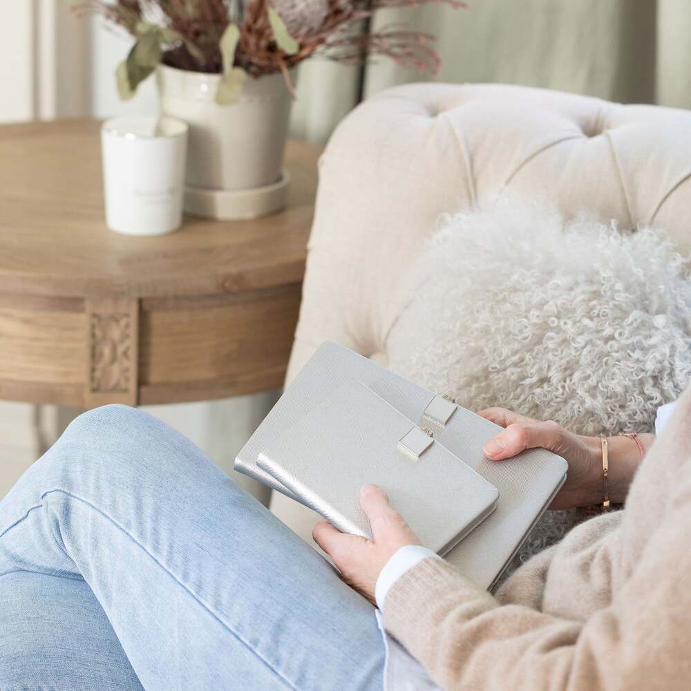 Silver & Silver A4 Notebook by Addison Ross Additional Image-3